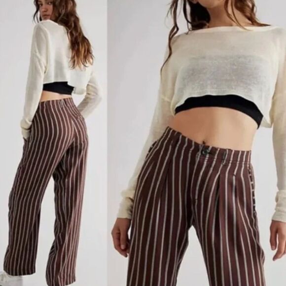 Free People Heat Waves Chino Relaxed Pants size 14 - Picture 1 of 10